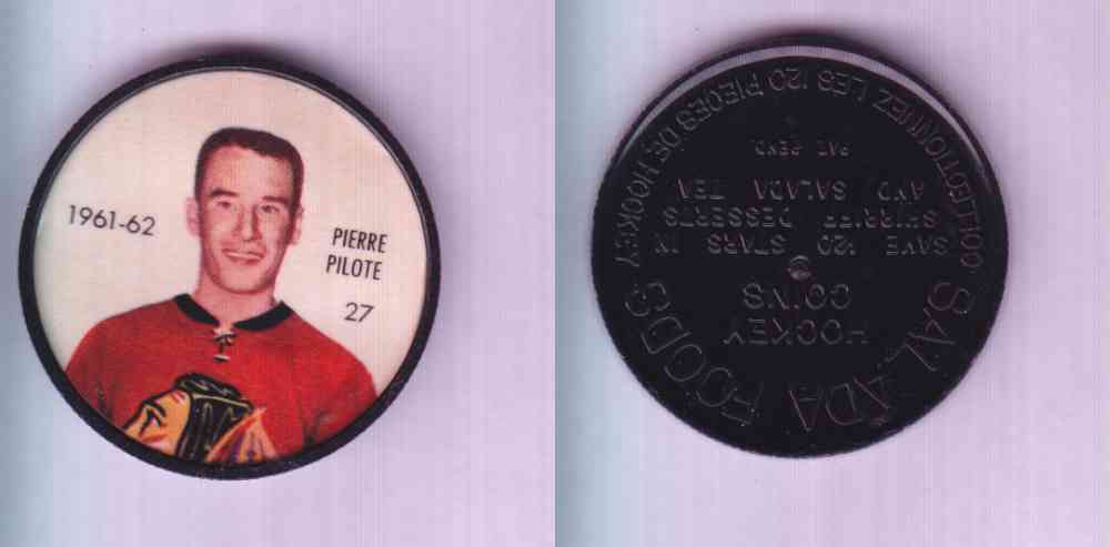 1961-62 SHIRRIFF SALADA HOCKEY COIN #27 P. PILOTE photo 1961-62 SHIRRIFF SALADA HOCKEY COIN #27 P. PILOTE photo