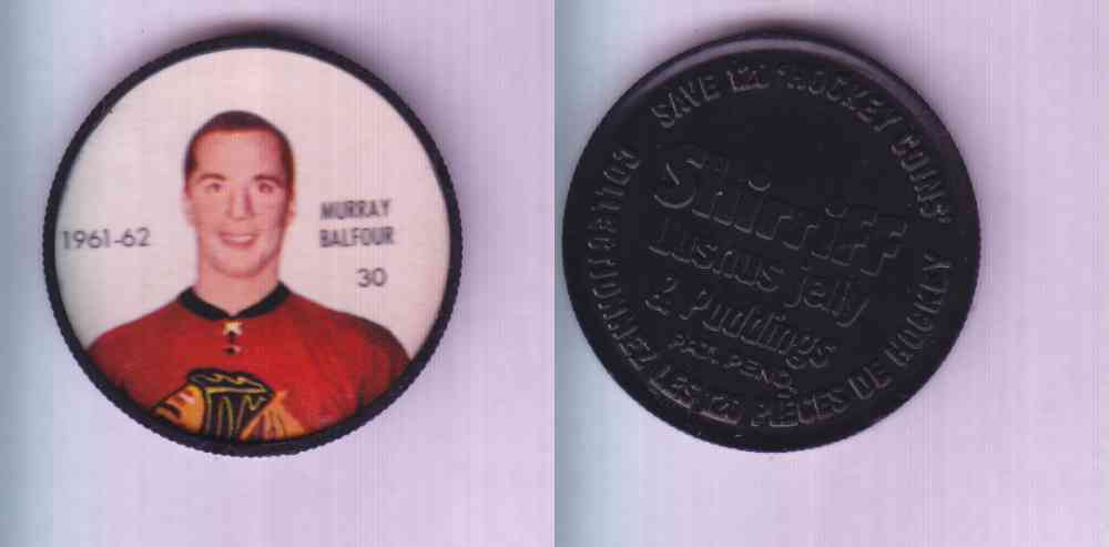 1961-62 SHIRRIFF SALADA HOCKEY COIN #30 M. BALFOUR photo 1961-62 SHIRRIFF SALADA HOCKEY COIN #30 M. BALFOUR photo