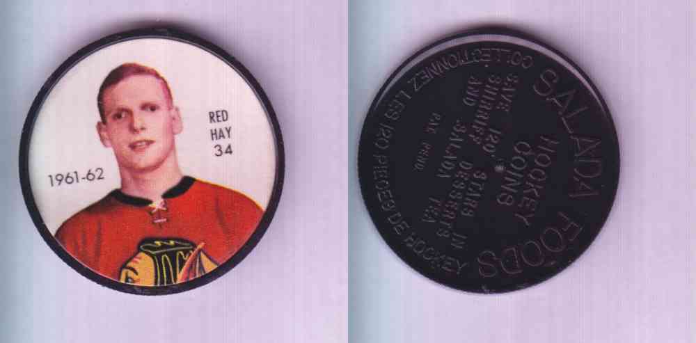 1961-62 SHIRRIFF SALADA HOCKEY COIN #34 R. HAY photo 1961-62 SHIRRIFF SALADA HOCKEY COIN #34 R. HAY photo