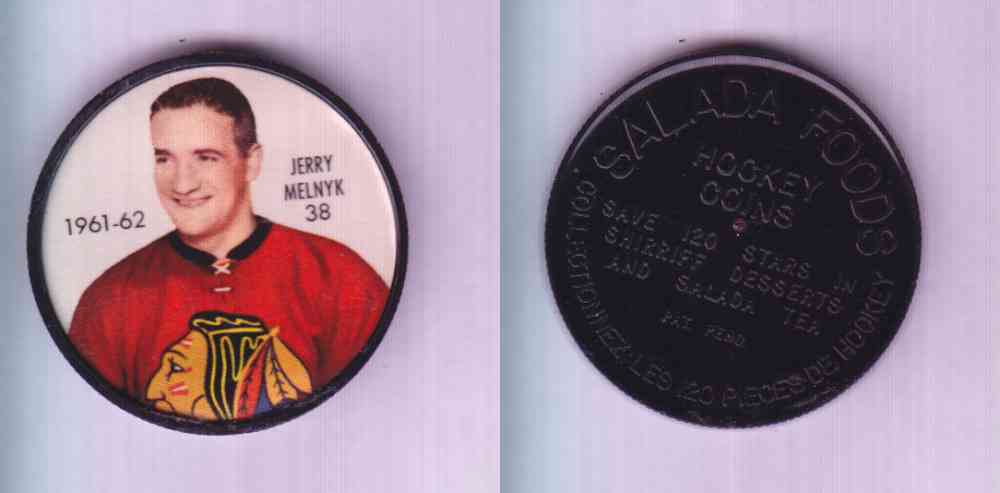 1961-62 SHIRRIFF SALADA HOCKEY COIN #38 J. MELNYK photo 1961-62 SHIRRIFF SALADA HOCKEY COIN #38 J. MELNYK photo