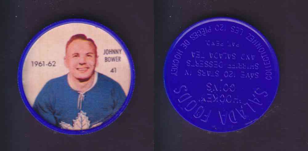 1961-62 SHIRRIFF SALADA HOCKEY COIN #41 J. BOWER photo 1961-62 SHIRRIFF SALADA HOCKEY COIN #41 J. BOWER photo