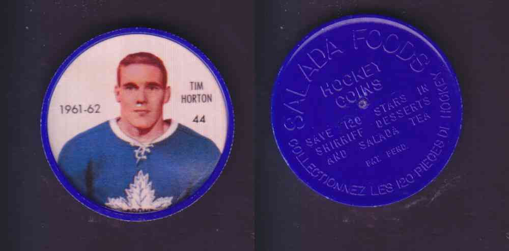 1961-62 SHIRRIFF SALADA HOCKEY COIN #44 T. HORTON photo 1961-62 SHIRRIFF SALADA HOCKEY COIN #44 T. HORTON photo