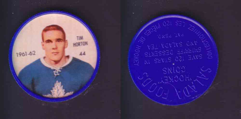1961-62 SHIRRIFF SALADA HOCKEY COIN #44 T. HORTON photo 1961-62 SHIRRIFF SALADA HOCKEY COIN #44 T. HORTON photo