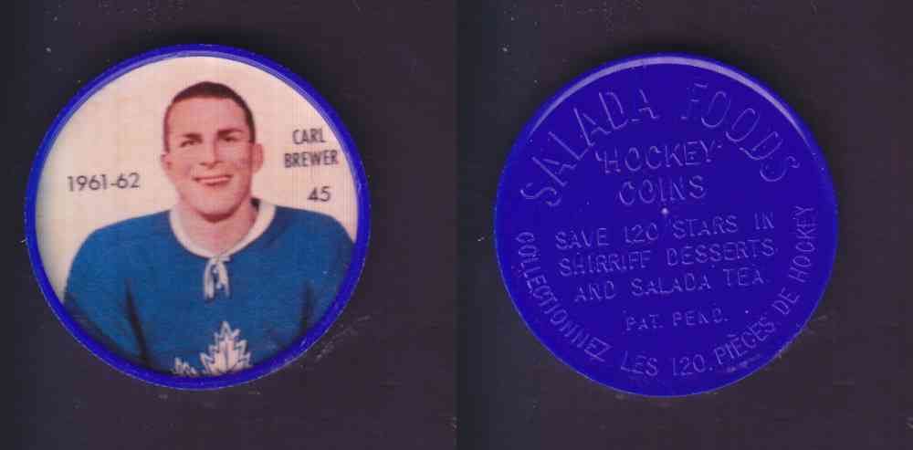 1961-62 SHIRRIFF SALADA HOCKEY COIN #45 C. BREWER photo 1961-62 SHIRRIFF SALADA HOCKEY COIN #45 C. BREWER photo