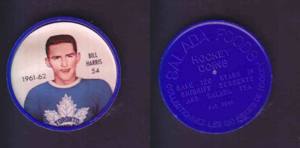 1961-62 SHIRRIFF SALADA HOCKEY COIN #54 B. HARRIS photo 1961-62 SHIRRIFF SALADA HOCKEY COIN #54 B. HARRIS photo