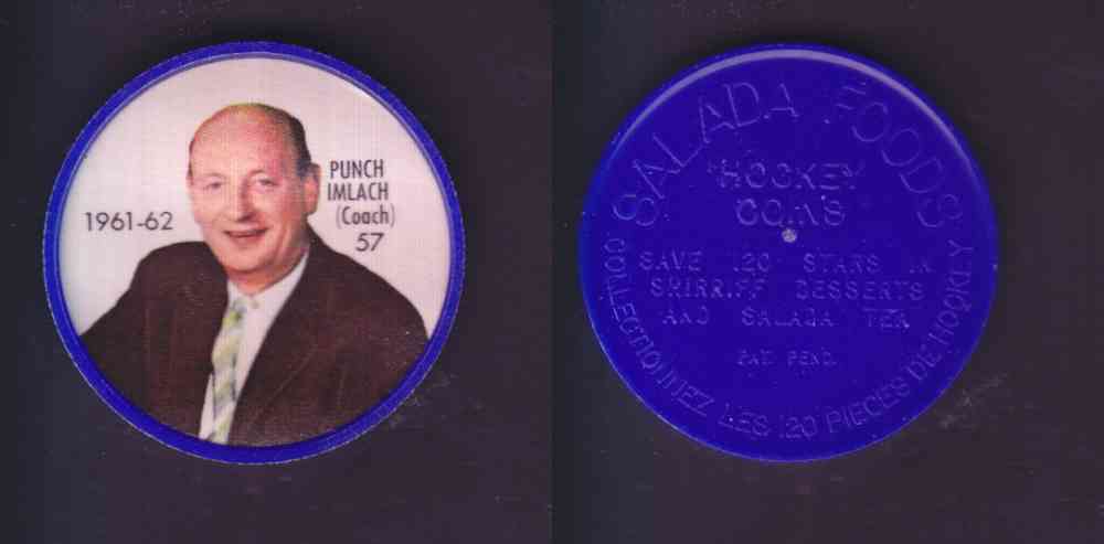 1961-62 SHIRRIFF SALADA HOCKEY COIN #57 P. IMLACH photo 1961-62 SHIRRIFF SALADA HOCKEY COIN #57 P. IMLACH photo