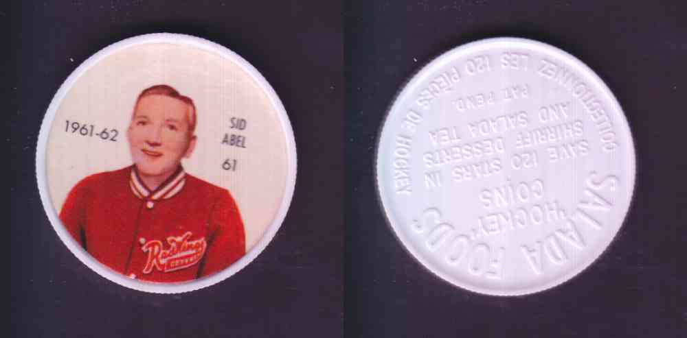 1961-62 SHIRRIFF SALADA HOCKEY COIN #61 S. ABEL photo 1961-62 SHIRRIFF SALADA HOCKEY COIN #61 S. ABEL photo