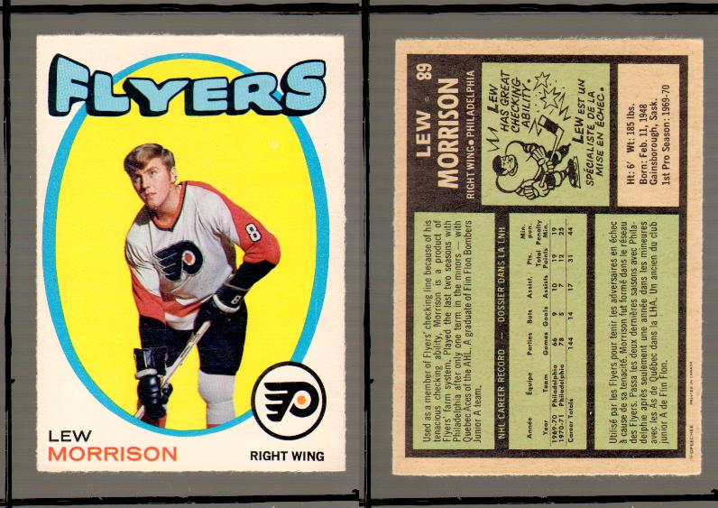 1971-72 O-PEE-CHEE HOCKEY CARD #89 L.MORRISON photo