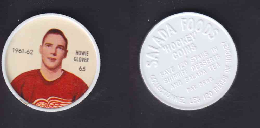 1961-62 SHIRRIFF SALADA HOCKEY COIN #65 H. GLOVER photo 1961-62 SHIRRIFF SALADA HOCKEY COIN #65 H. GLOVER photo