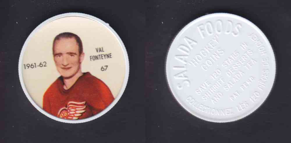 1961-62 SHIRRIFF SALADA HOCKEY COIN #67 V. FONTEYNE photo 1961-62 SHIRRIFF SALADA HOCKEY COIN #67 V. FONTEYNE photo