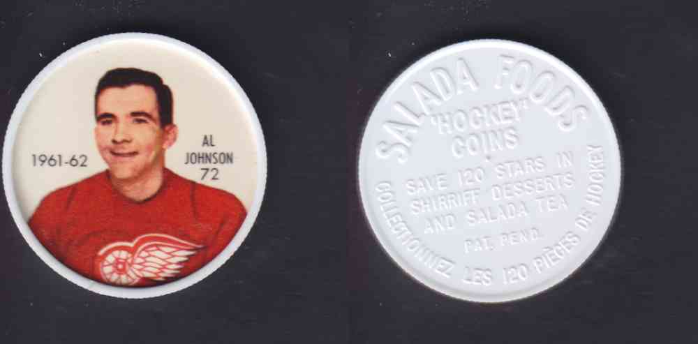 1961-62 SHIRRIFF SALADA HOCKEY COIN #72 A. JOHNSON photo 1961-62 SHIRRIFF SALADA HOCKEY COIN #72 A. JOHNSON photo