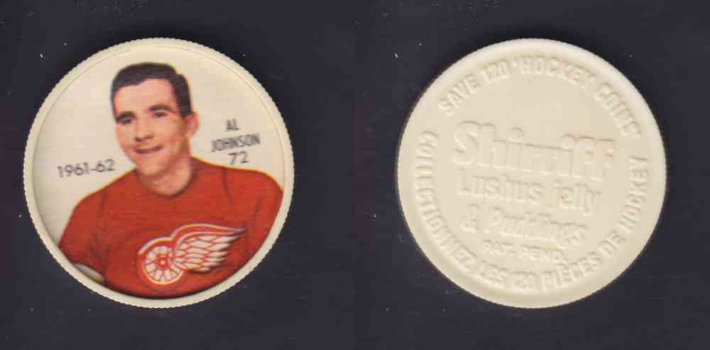 1961-62 SHIRRIFF SALADA HOCKEY COIN #72 A. JOHNSON photo 1961-62 SHIRRIFF SALADA HOCKEY COIN #72 A. JOHNSON photo