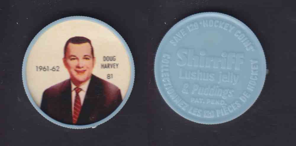 1961-62 SHIRRIFF SALADA HOCKEY COIN #81 D. HARVEY photo 1961-62 SHIRRIFF SALADA HOCKEY COIN #81 D. HARVEY photo