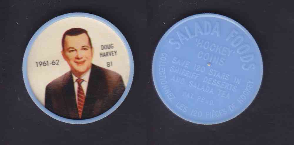 1961-62 SHIRRIFF SALADA HOCKEY COIN #81 D. HARVEY photo 1961-62 SHIRRIFF SALADA HOCKEY COIN #81 D. HARVEY photo