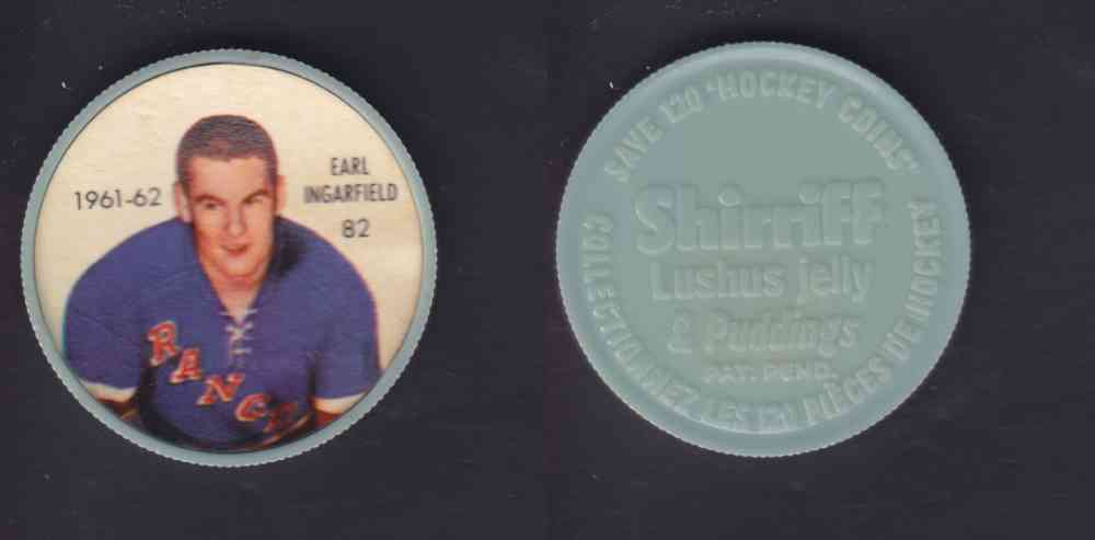 1961-62 SHIRRIFF SALADA HOCKEY COIN #82 E. INGARFIELD photo 1961-62 SHIRRIFF SALADA HOCKEY COIN #82 E. INGARFIELD photo