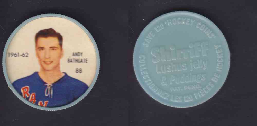 1961-62 SHIRRIFF SALADA HOCKEY COIN #88 A. BATHGATE photo 1961-62 SHIRRIFF SALADA HOCKEY COIN #88 A. BATHGATE photo