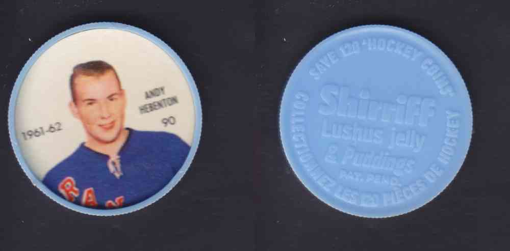 1961-62 SHIRRIFF SALADA HOCKEY COIN #90 A. HEBENTON photo 1961-62 SHIRRIFF SALADA HOCKEY COIN #90 A. HEBENTON photo