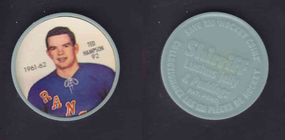 1961-62 SHIRRIFF SALADA HOCKEY COIN #92 T. HAMPSON photo 1961-62 SHIRRIFF SALADA HOCKEY COIN #92 T. HAMPSON photo