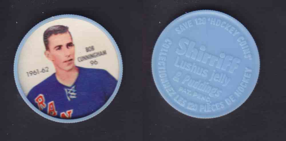 1961-62 SHIRRIFF SALADA HOCKEY COIN #96 B. CUNNINGHAM photo 1961-62 SHIRRIFF SALADA HOCKEY COIN #96 B. CUNNINGHAM photo