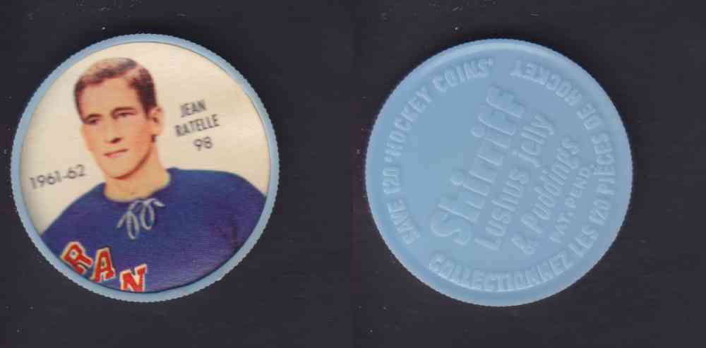 1961-62 SHIRRIFF SALADA HOCKEY COIN #98 J. RATELLE photo 1961-62 SHIRRIFF SALADA HOCKEY COIN #98 J. RATELLE photo