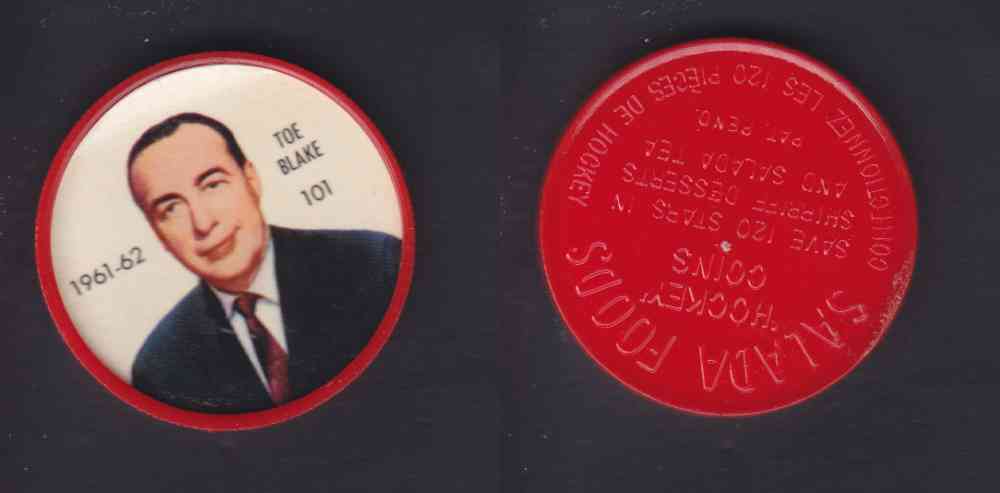 1961-62 SHIRRIFF SALADA HOCKEY COIN #101 T. BLAKE photo 1961-62 SHIRRIFF SALADA HOCKEY COIN #101 T. BLAKE photo