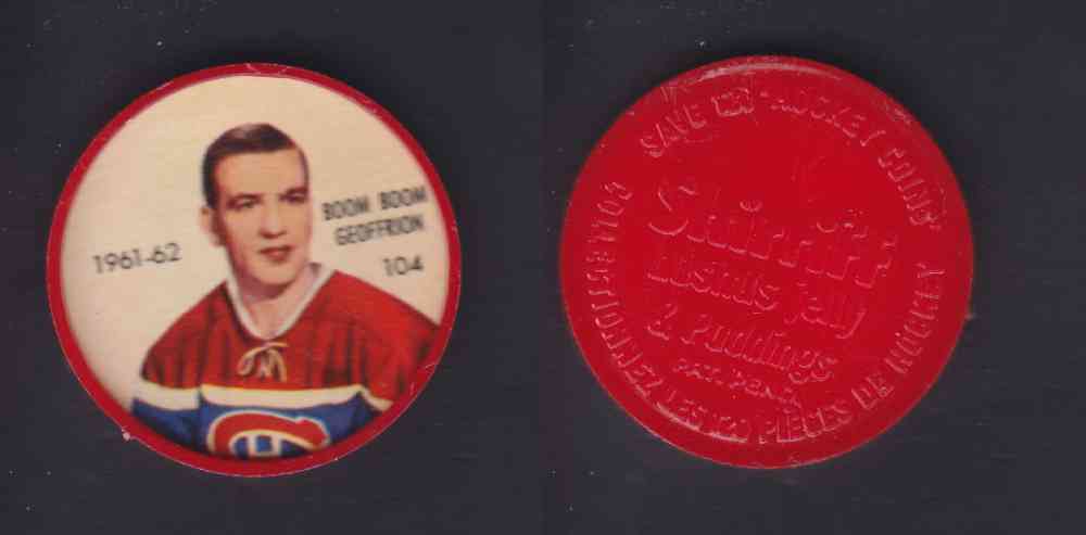1961-62 SHIRRIFF SALADA HOCKEY COIN #104 B. B. GEOFFRION photo 1961-62 SHIRRIFF SALADA HOCKEY COIN #104 B. B. GEOFFRION photo