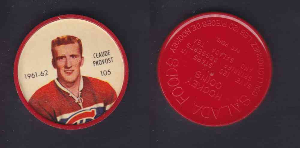 1961-62 SHIRRIFF SALADA HOCKEY COIN #105 C. PROVOST photo 1961-62 SHIRRIFF SALADA HOCKEY COIN #105 C. PROVOST photo