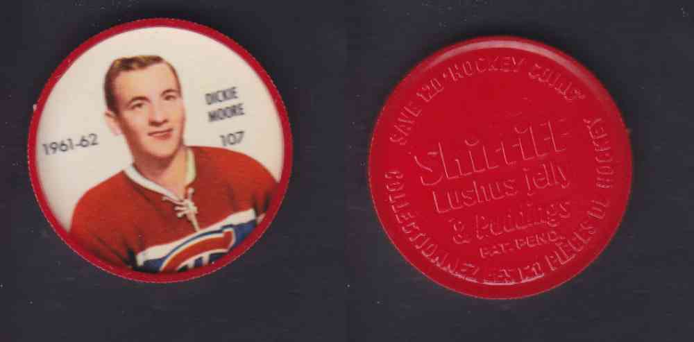 1961-62 SHIRRIFF SALADA HOCKEY COIN #107 D. MOORE photo 1961-62 SHIRRIFF SALADA HOCKEY COIN #107 D. MOORE photo