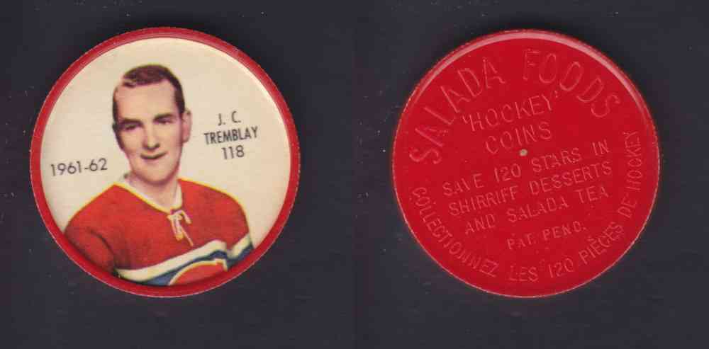 1961-62 SHIRRIFF SALADA HOCKEY COIN #118 J. C. TREMBLAY photo 1961-62 SHIRRIFF SALADA HOCKEY COIN #118 J. C. TREMBLAY photo