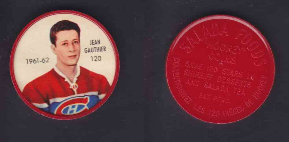 1961-62 SHIRRIFF SALADA HOCKEY COIN #120 J. GAUTHIER photo 1961-62 SHIRRIFF SALADA HOCKEY COIN #120 J. GAUTHIER photo
