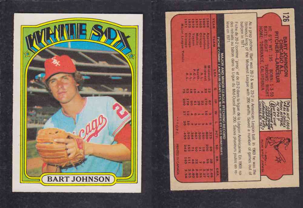 1972 O-PEE-CHEE BASEBALL CARD #126 B. JOHNSON photo 1972 O-PEE-CHEE BASEBALL CARD #126 B. JOHNSON photo