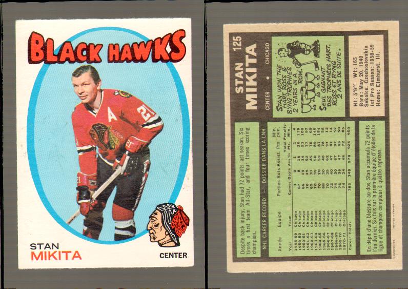 1971-72 O-PEE-CHEE HOCKEY CARD #125 S.MIKITA photo 1971-72 O-PEE-CHEE HOCKEY CARD #125 S.MIKITA photo