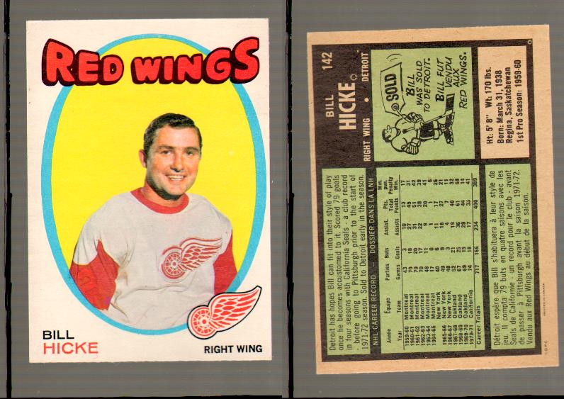 1971-72 O-PEE-CHEE HOCKEY CARD #142 B.HICKE photo 1971-72 O-PEE-CHEE HOCKEY CARD #142 B.HICKE photo