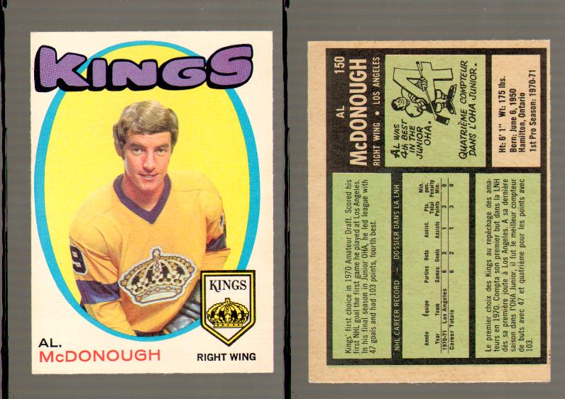 1971-72 O-PEE-CHEE HOCKEY CARD #150 A.MCDONOUGH photo 1971-72 O-PEE-CHEE HOCKEY CARD #150 A.MCDONOUGH photo