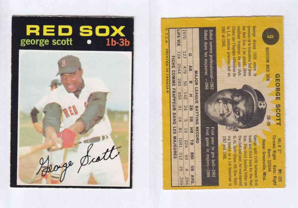 1971 O-PEE-CHEE BASEBALL CARDS #9 G. SCOTT photo 1971 O-PEE-CHEE BASEBALL CARDS #9 G. SCOTT photo