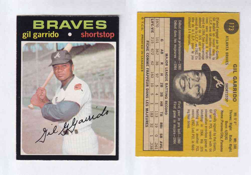 1971 O-PEE-CHEE BASEBALL CARDS #173 G. GARRIDO photo 1971 O-PEE-CHEE BASEBALL CARDS #173 G. GARRIDO photo