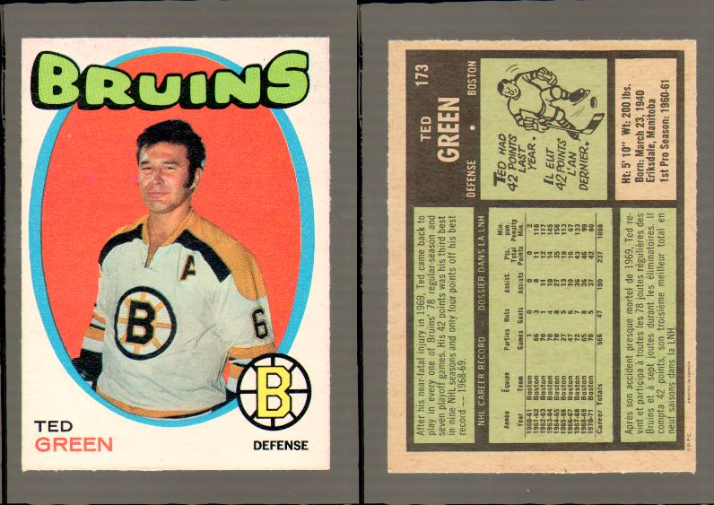 1971-72 O-PEE-CHEE HOCKEY CARD #173 T.GREEN photo 1971-72 O-PEE-CHEE HOCKEY CARD #173 T.GREEN photo