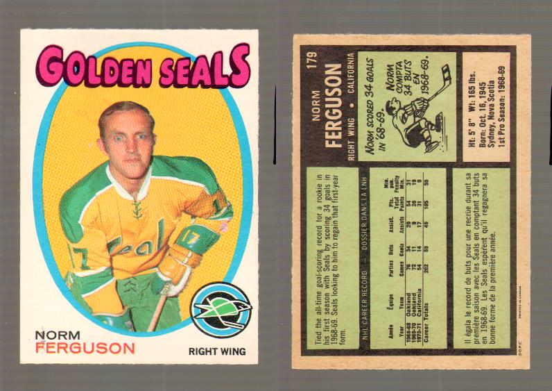 1971-72 O-PEE-CHEE HOCKEY CARD #179 N.FERGUSON photo 1971-72 O-PEE-CHEE HOCKEY CARD #179 N.FERGUSON photo