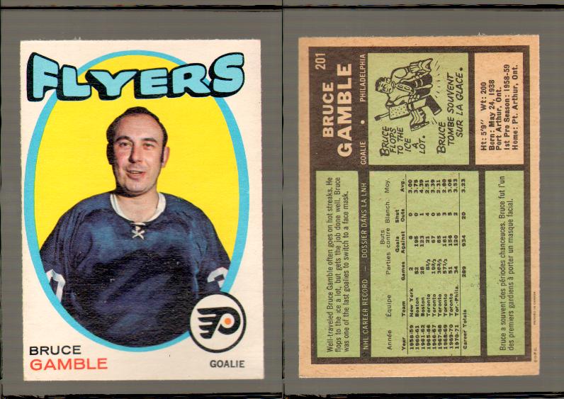 1971-72 O-PEE-CHEE HOCKEY CARD #201 B.GAMBLE photo 1971-72 O-PEE-CHEE HOCKEY CARD #201 B.GAMBLE photo