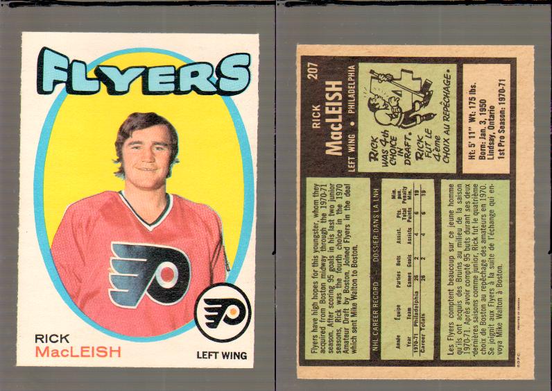 1971-72 O-PEE-CHEE HOCKEY CARD #207 R.MACLEISH RC photo 1971-72 O-PEE-CHEE HOCKEY CARD #207 R.MACLEISH RC photo
