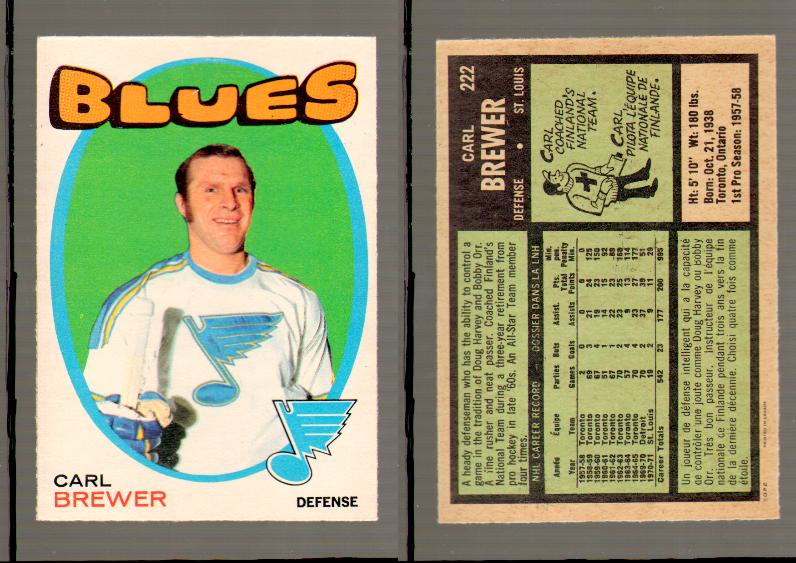 1971-72 O-PEE-CHEE HOCKEY CARD #222 C.BREWER photo 1971-72 O-PEE-CHEE HOCKEY CARD #222 C.BREWER photo