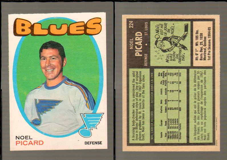1971-72 O-PEE-CHEE HOCKEY CARD #224 N.PICARD photo 1971-72 O-PEE-CHEE HOCKEY CARD #224 N.PICARD photo