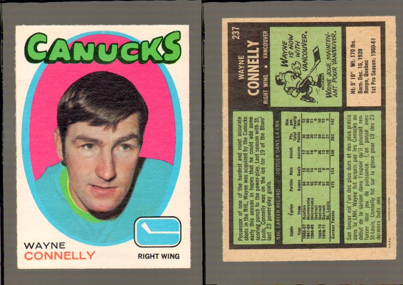 1971-72 O-PEE-CHEE HOCKEY CARD #237 W.CONNELY photo 1971-72 O-PEE-CHEE HOCKEY CARD #237 W.CONNELY photo