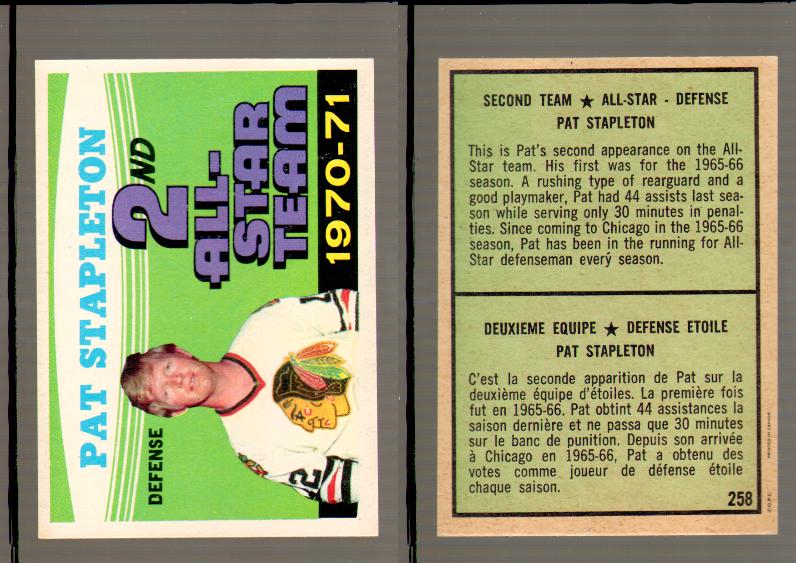 1971-72 O-PEE-CHEE HOCKEY CARD #258 P.STAPLETON 2AS photo 1971-72 O-PEE-CHEE HOCKEY CARD #258 P.STAPLETON 2AS photo
