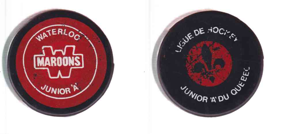 1972-80 B2 BILTRITE QUEBEC JR.A WATERLOO MAROONS GAME PUCK photo