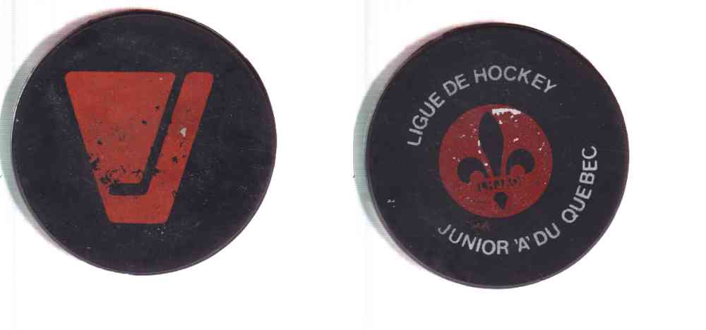 1972-80 B2 BILTRITE QUEBEC JR.A JOLIETTE CYCLONE GAME PUCK photo