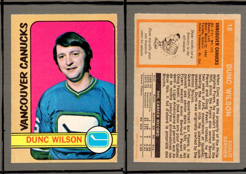 1972-73 O-PEE-CHEE HOCKEY CARD #18 D.WILSON photo 1972-73 O-PEE-CHEE HOCKEY CARD #18 D.WILSON photo