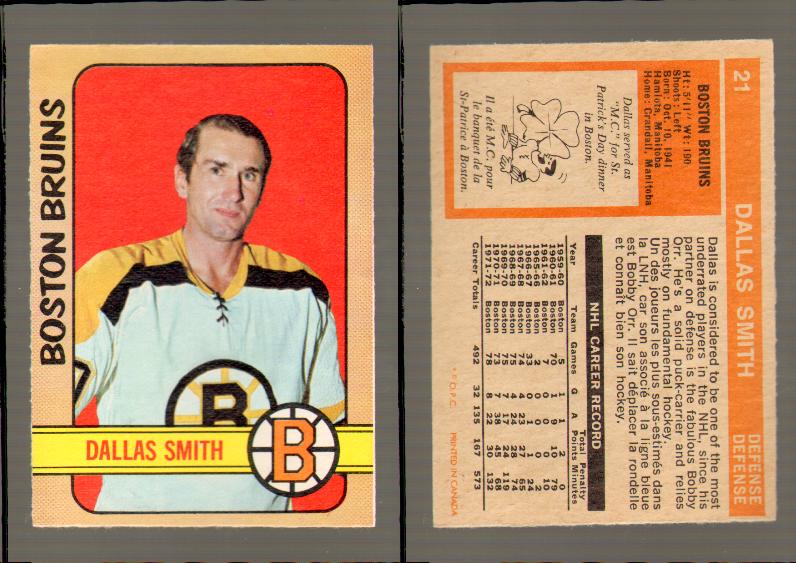 1972-73 O-PEE-CHEE HOCKEY CARD #21 D.SMITH photo 1972-73 O-PEE-CHEE HOCKEY CARD #21 D.SMITH photo