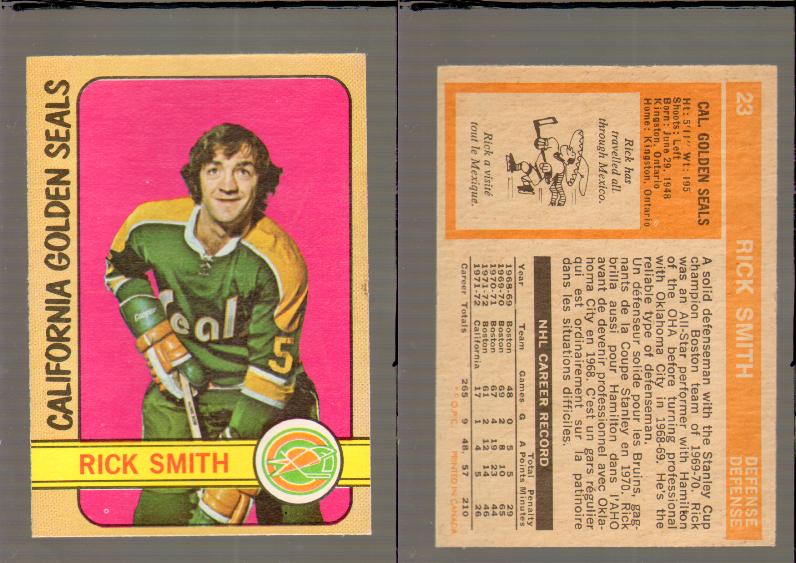 1972-73 O-PEE-CHEE HOCKEY CARD #23 R.SMITH photo
