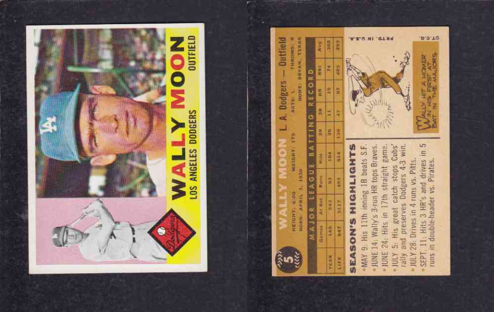 1960 TOPPS BASEBALL CARD  #5 W. MOON photo